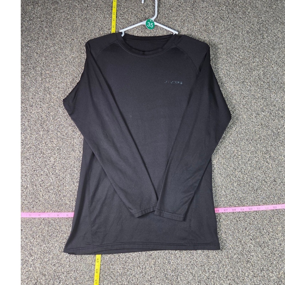 J.VIPS Performance Top Womens S Black Long Sleeve Crew Neck Athletic Shirt